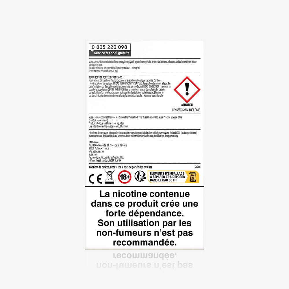 Recharge Gamme Intense Saveur Banane Ice