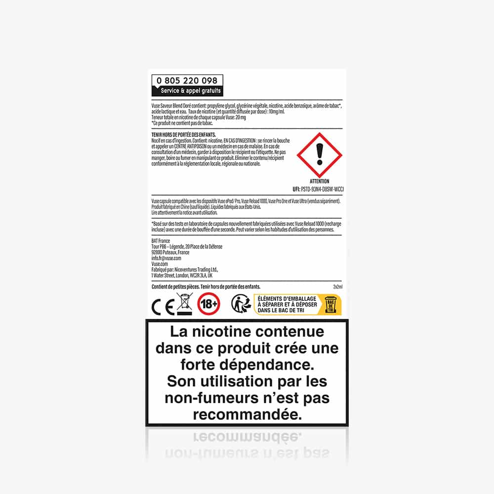 Recharge Gamme Classique Saveur Menthe Glaciale