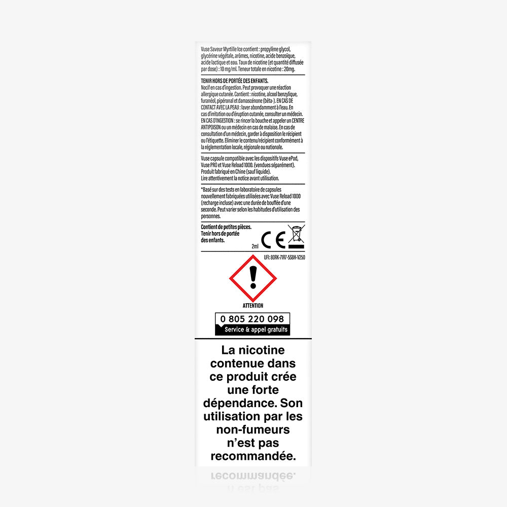 Vuse Reload 1000 Bar Saveur Myrtille Ice