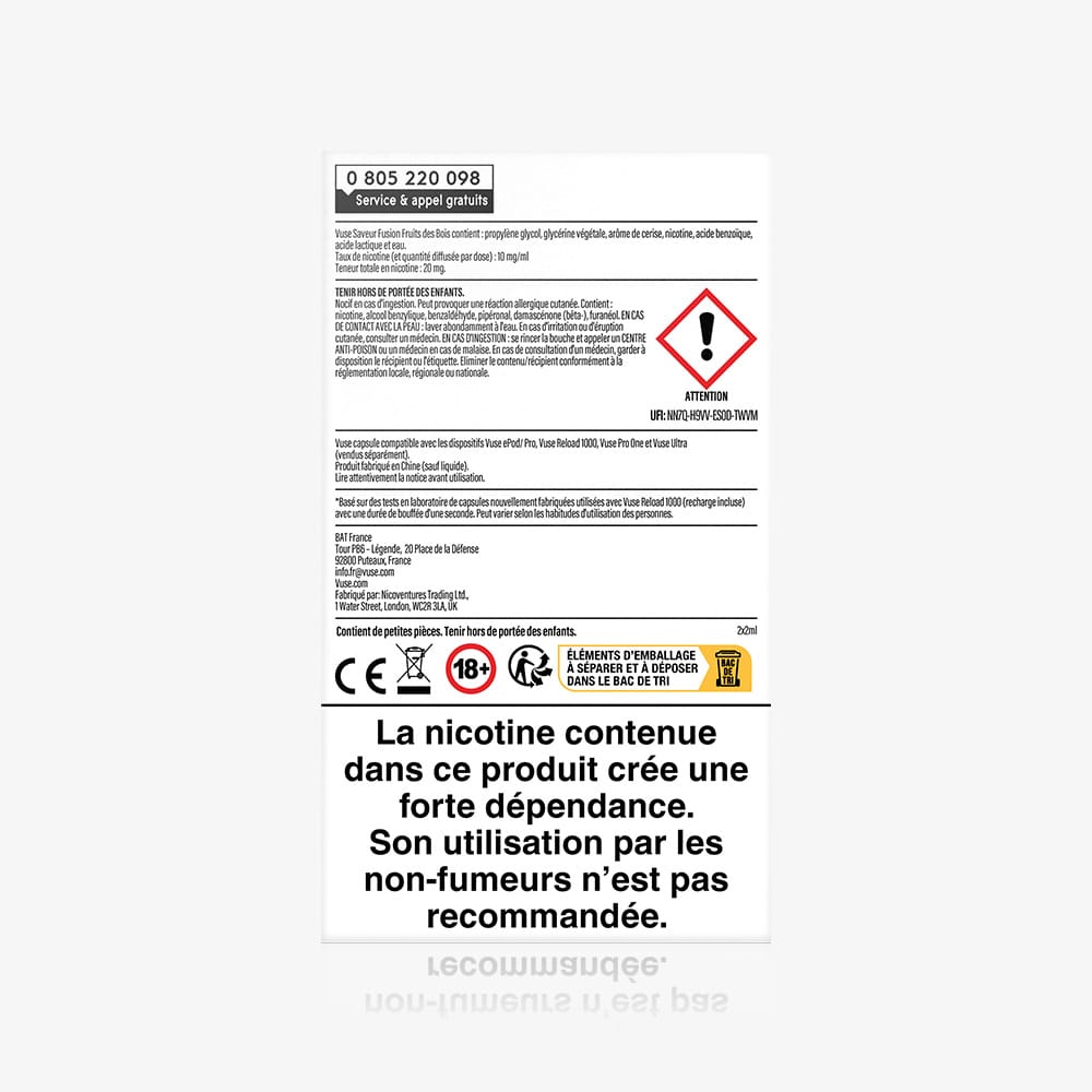 Recharge Gamme Intense Saveur Fusion Fruits des Bois