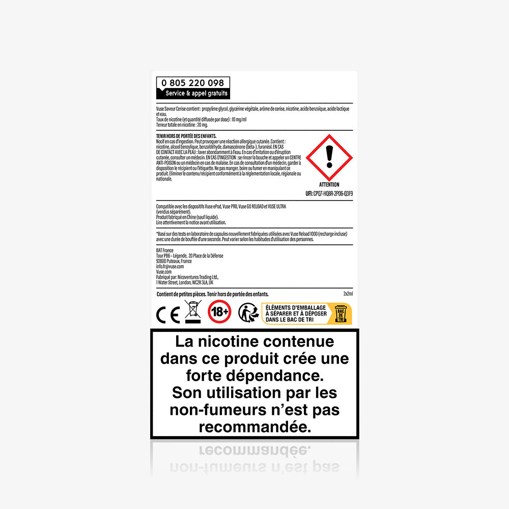 New Recharge Gamme Sélection Saveur Cerise