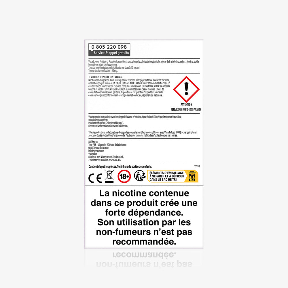 Recharge Gamme Intense Saveur Fruit de la passion Ice