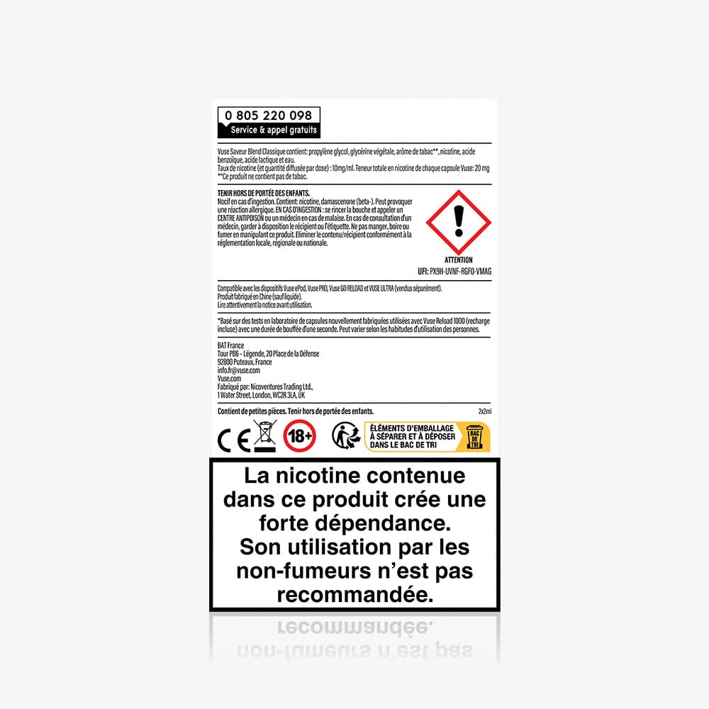 New Recharge Gamme Sélection Saveur Blend Classique