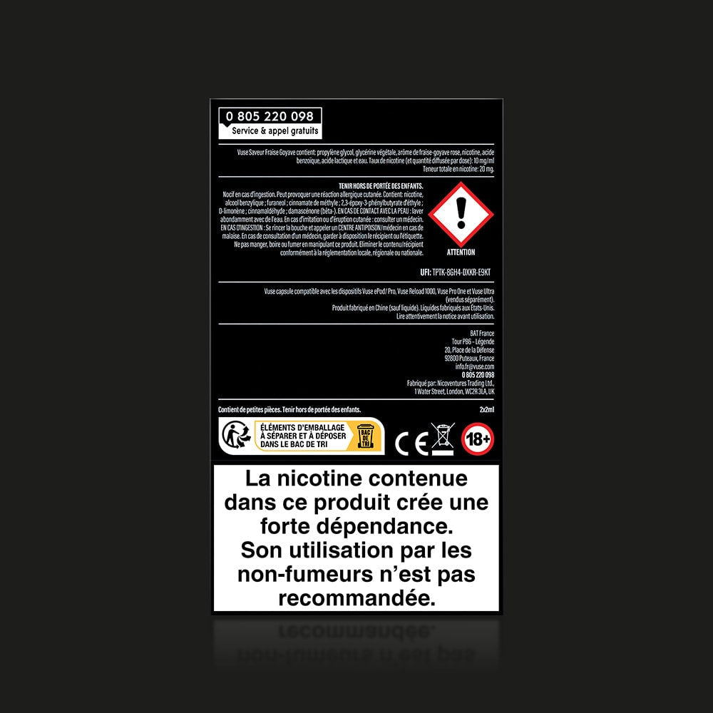 Vuse Ultra Saveur Fraise Goyave