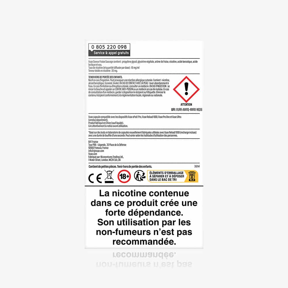 Recharge Gamme Intense Saveur Fraise Sauvage
