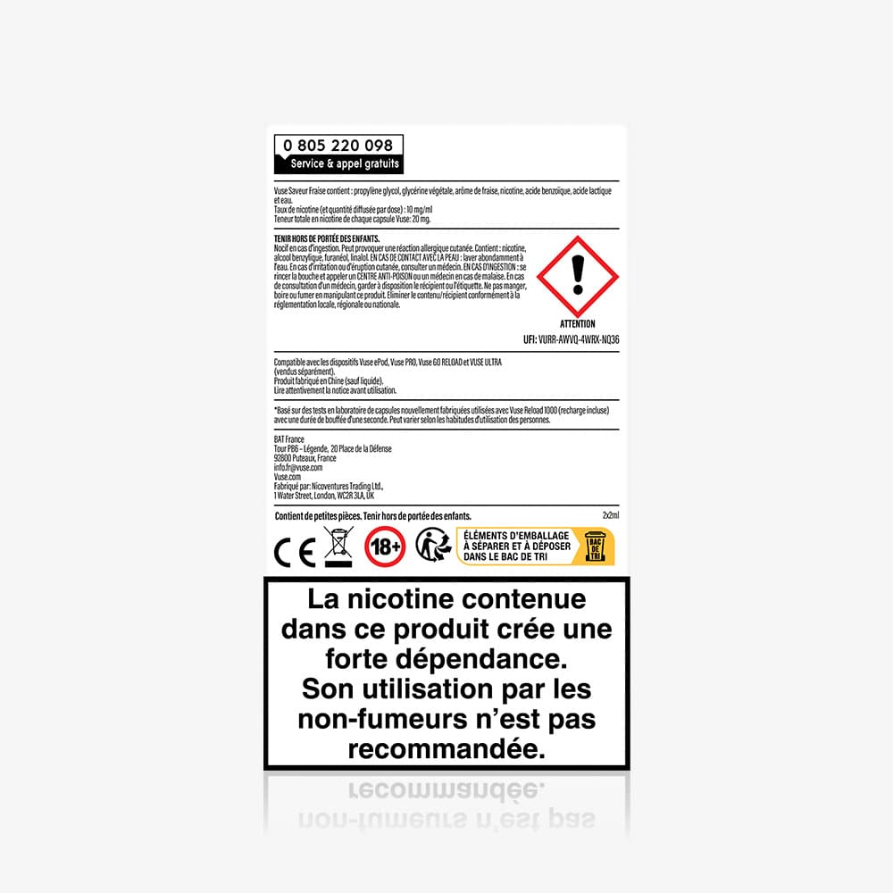 New Recharge Gamme Sélection Saveur Fraise