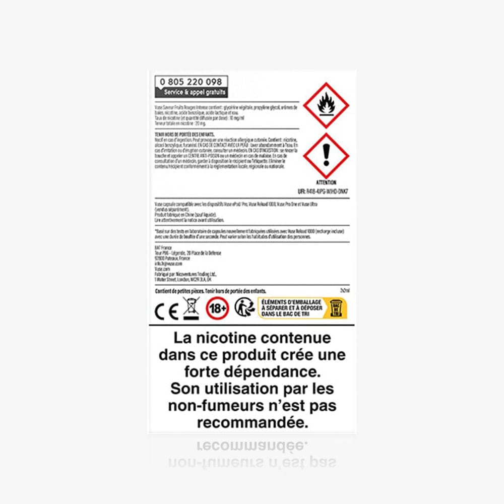 Recharge Gamme Intense Saveur Fruits Rouges Intense